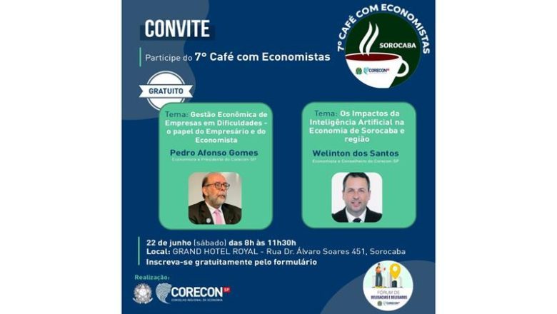 Sorocaba recebe evento “Café com Economistas” neste sábado