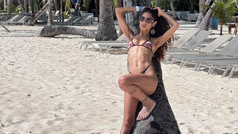 Top model Cristina Mendonça celebra seu aniversário em um resort de luxo no Caribe