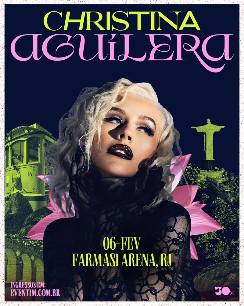 Christina Aguilera anuncia show solo na Farmasi Arena, no Rio de JaneiroApresentação será no dia 6 de fevereiro de 2025, venda de ingressos começa no dia 8 de novembro, às 10h 