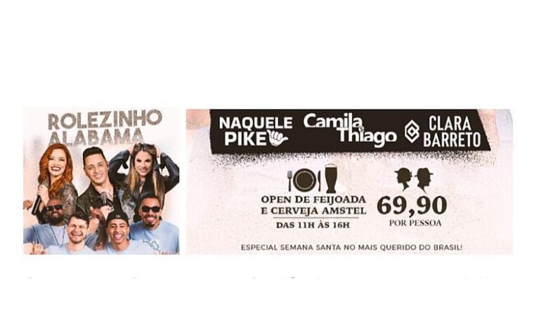 Semana Santa em Goiânia: Alabama Mix com Sertanejo, Pagode e Shows de Camila & Thiago e Clara Barreto no Sábado