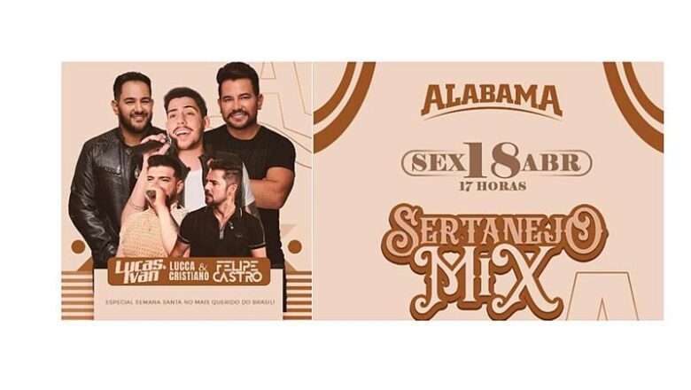 Sexta-feira, 18/04: Alabama Mix traz o melhor do Sertanejo e Pagode para animar a Semana Santa em Goiânia