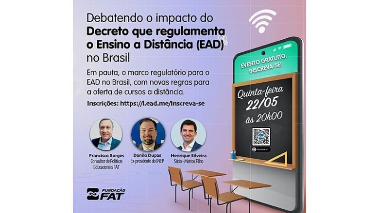 Impacto da regulamentação do EAD no Brasil é tema de webinar gratuito nesta quinta