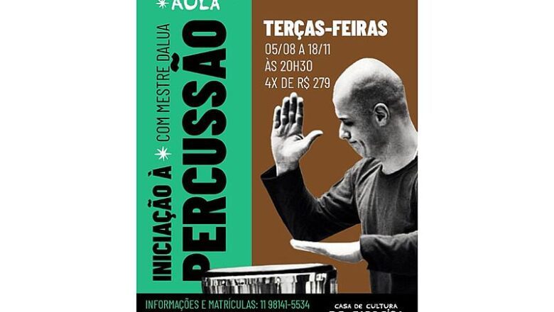 Casa de Cultura Os Capoeira abre inscrições para oficina de Percussão com Mestre Dalua