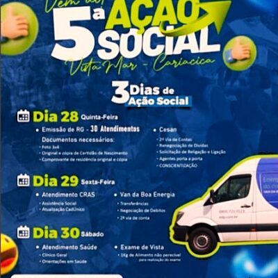 Renato Machado apoia a 5ª Ação Social em Vista Mar: Cariacica se mobiliza por saúde, inclusão e solidariedade