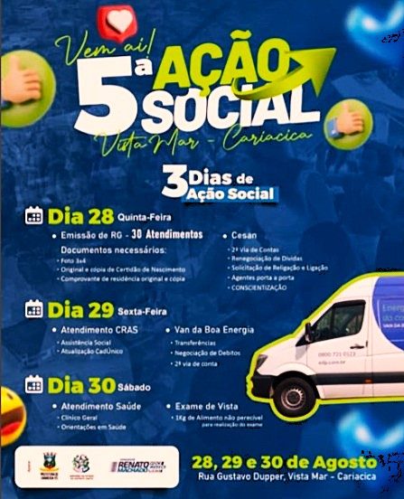 Renato Machado apoia a 5ª Ação Social em Vista Mar: Cariacica se mobiliza por saúde, inclusão e solidariedade