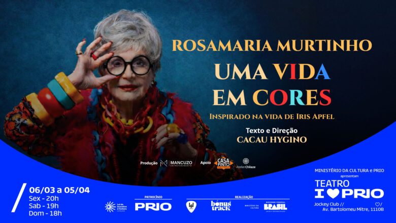 Rosamaria Murtinho volta aos palcos como Iris Apfel em “Uma Vida em Cores” no Teatro I Love PRIO