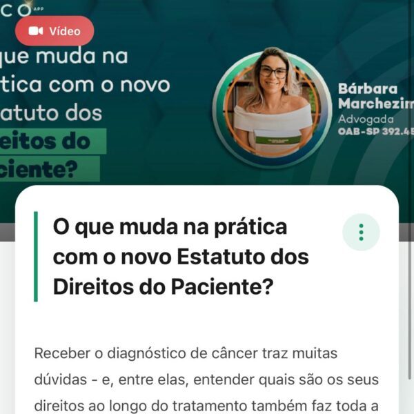 Aplicativo gratuito para pacientes com câncer supera 50 mil pessoas e se consolida como rede de apoio digital durante o tratamento